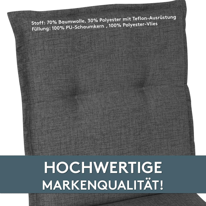 LILENO HOME Sonnenliege Auflage als [1er Set - Rollliege] in Anthrazit - Gartenliegen Auflage perfek