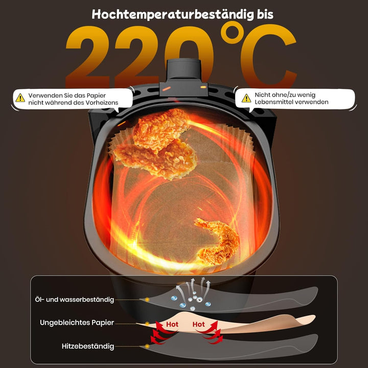 300 Stück Backpapier für Heissluftfritteuse mit Doppelkammer Ninja Dual Zone