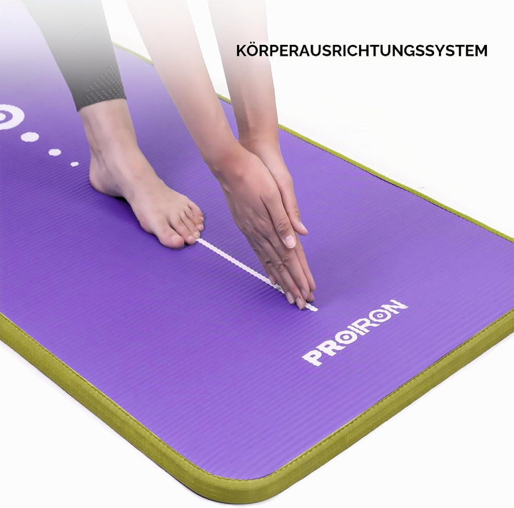 PROIRON Gymnastikmatte, Turnmatte für Zuhause mit Tragegurt Trainingsmatte Rutschfest, Yoga Matte Di