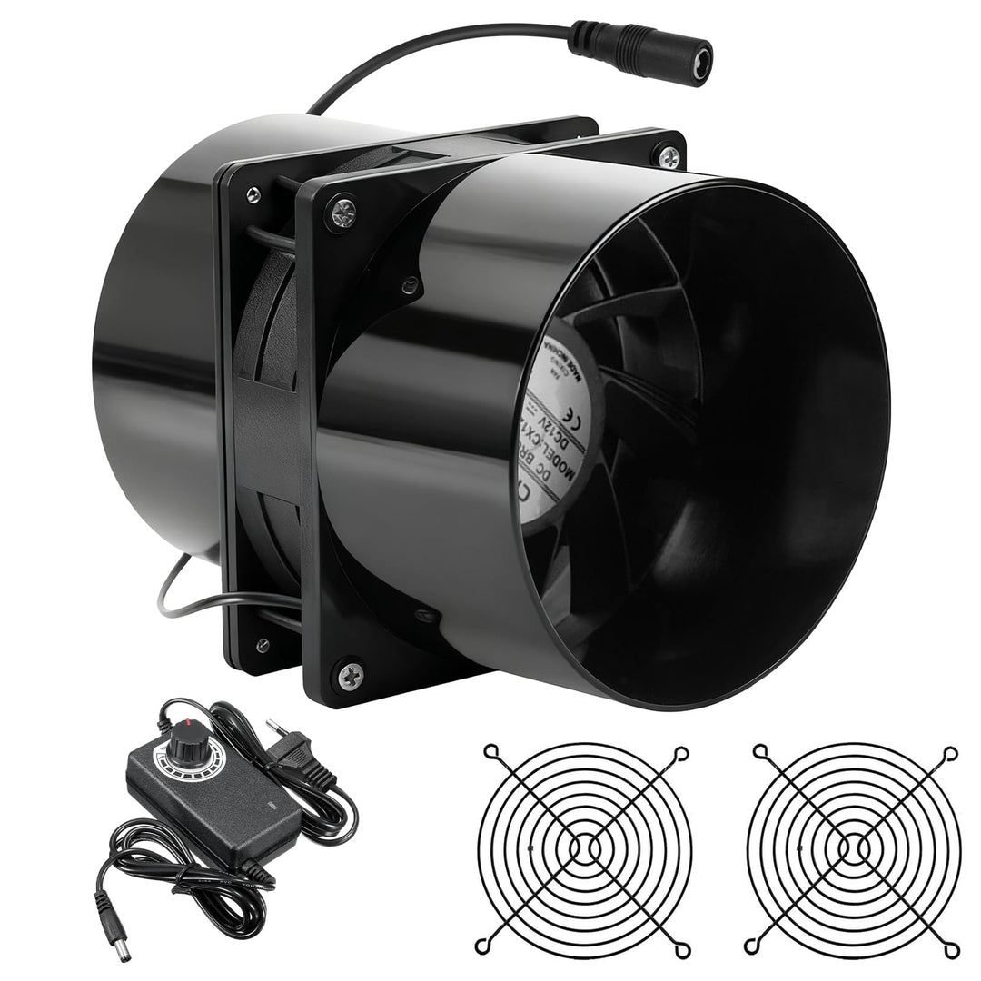 DC 12V Rohrventilator, 100mm Axial Rohrventilator, Lüfter Axiallüfter Abluftventilator, Rohrlüfter R