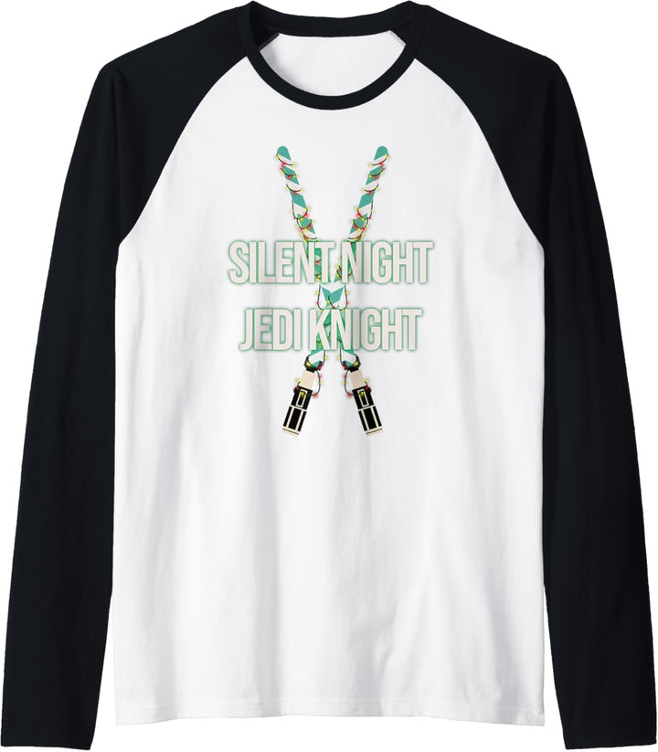 Star Wars Christmas Silent Night Jedi Knight Lightsabers Raglan