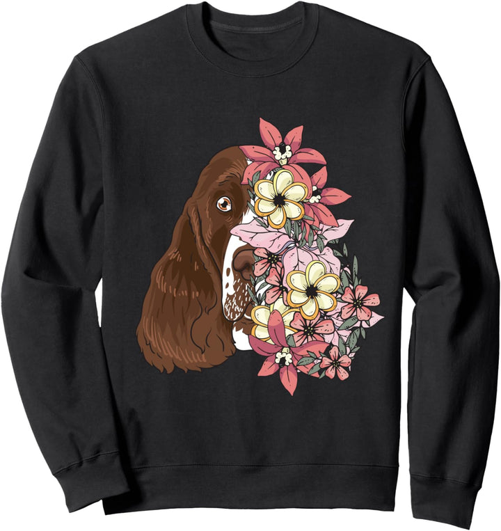 English Springer Spaniel Hund mit Blumen Sweatshirt