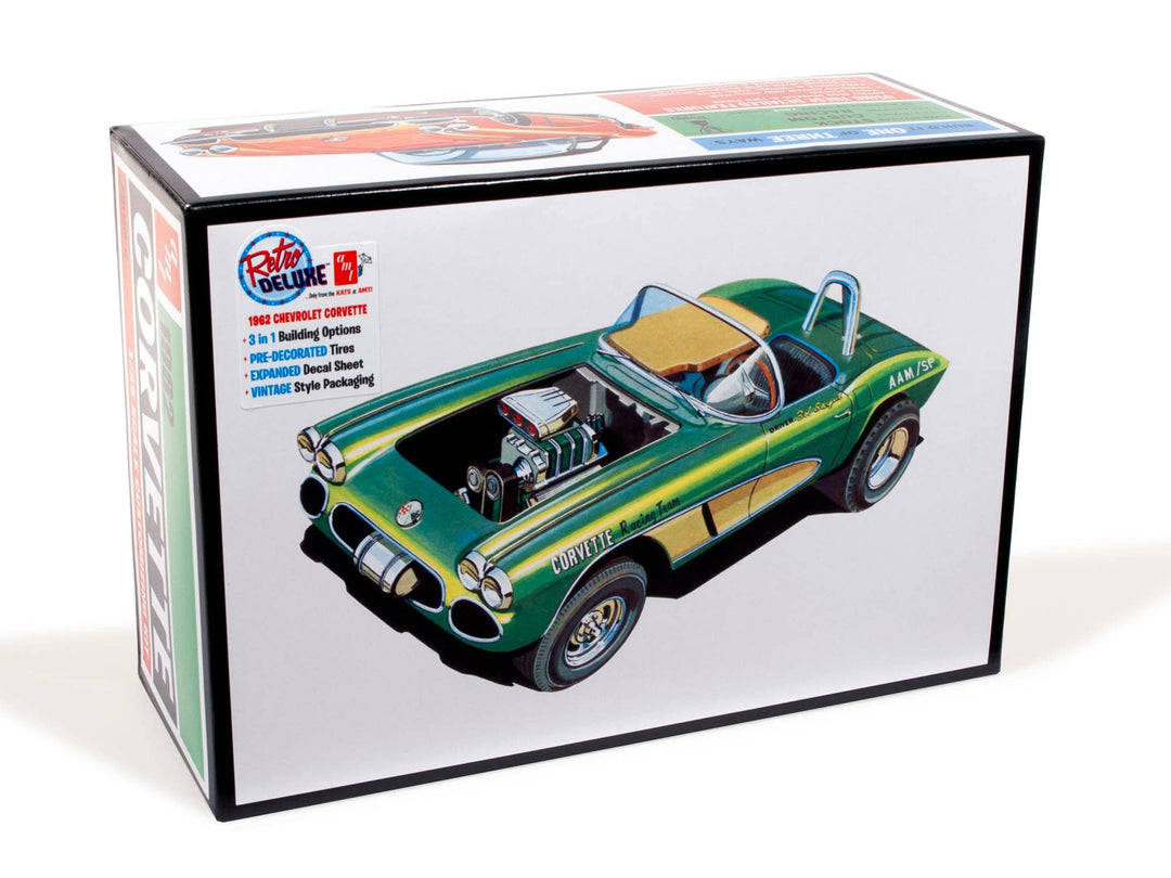 Round2 AMT1318/12 1/25 1962 Chevy Corvette Modellbausatz, Mehrfarbig