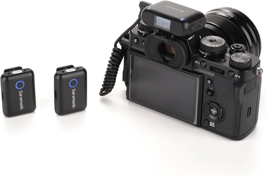 Saramonic Blink 500+ B2 Kabelloses Mikrofonsystem für 2 Personen mit Gerätehalterung, Empfänger, 3,5