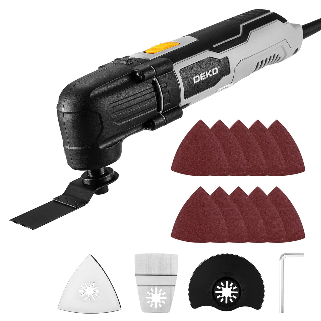 Oszillationswerkzeug 300W: DEKOPRO Multifunktionswerkzeug,3000-22000 RPM,6 Drehzahlen,3°Oszillations