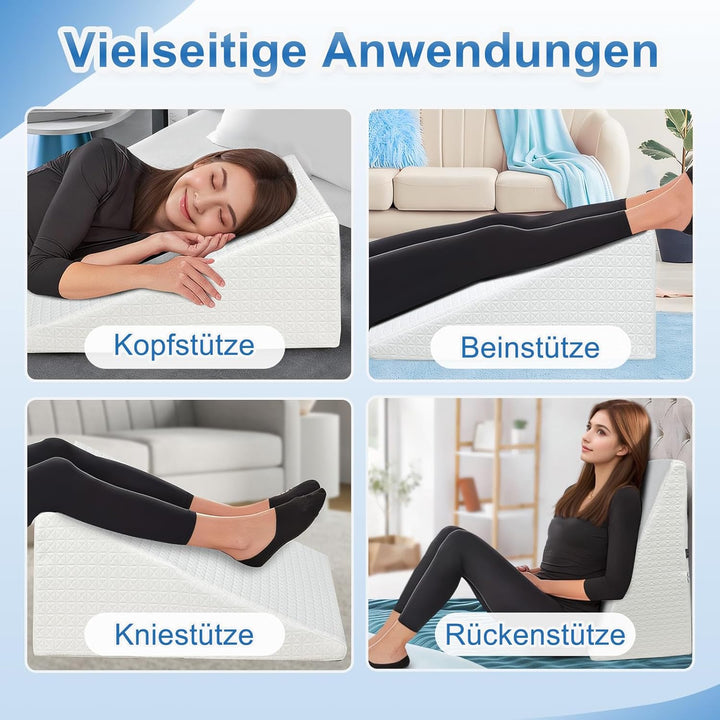 TANYOO Keilkissen Lesekissen mit Memory Schaum für Bett und Sofa Als Beinkissen oder Rückenkissen, M