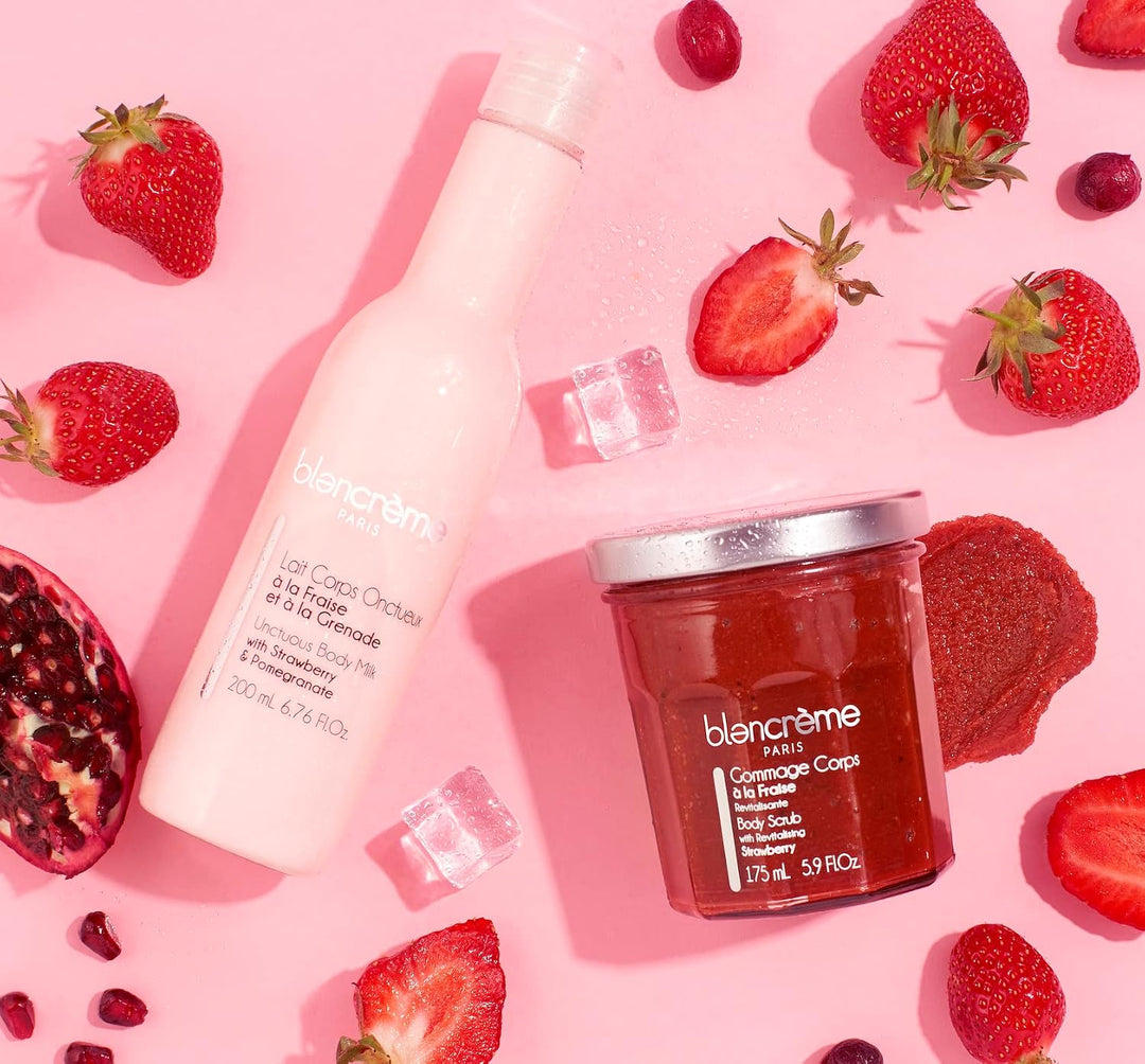 Blancrème Körperpeeling Erdbeere 175ml - Body Scrub Inhaltsstoffe zu 100% natürlichen Ursprungs Made