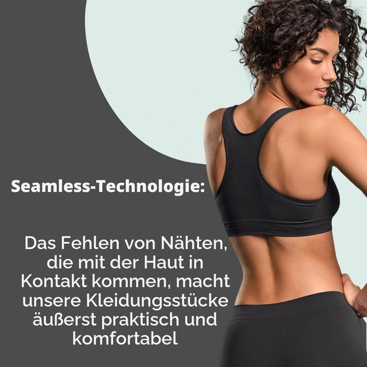 FOCENZA 3 Stück Set Sport BH Damen, Sport BH ohne Bügel aus Atmungsaktive Mikrofaser, Top Gym Damen