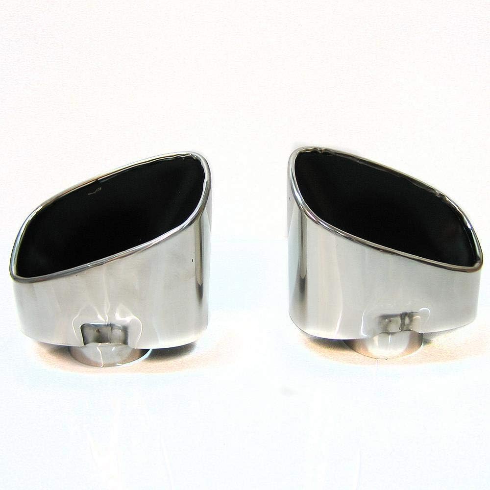 Doppel Auspuffblende Endrohr Auspuff Schalldampf Sport Oval Sportauspuff Blende Edelstahl Chrom fur