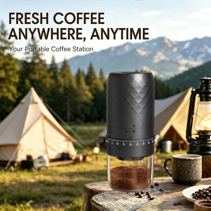 Elektrische Kaffeemühle, Tragbare Kaffeemühle mit 40 Einstellbarem Mahlgrad, Wiederaufladbare USB-C