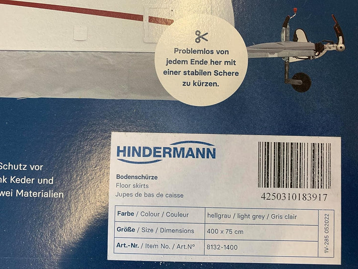 L-Parts Bodenschürze Hindermann 8132-1400 hellgrau 400 x 75 cm