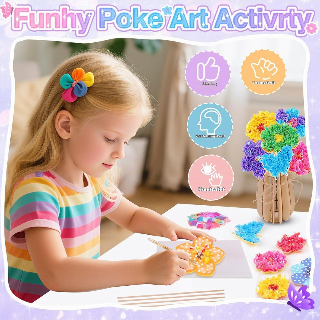 Own1one Bastelset für Mädchen 6-8 Jahre, Blumenstrauss Basteln mit PaillettenSpielzeug ab 4-12 Jahre