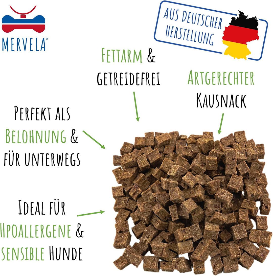 MERVELA® Leckerli Pferd | 600 g | für allergische Sensible hypoallergene Hunde | ideal für Training