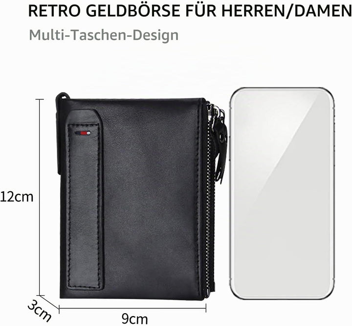FANDARE Geldbörse mit RFID Schutz Herren Brieftasche Damen Geldklammer Kreditkartenetui Geldbeutel K