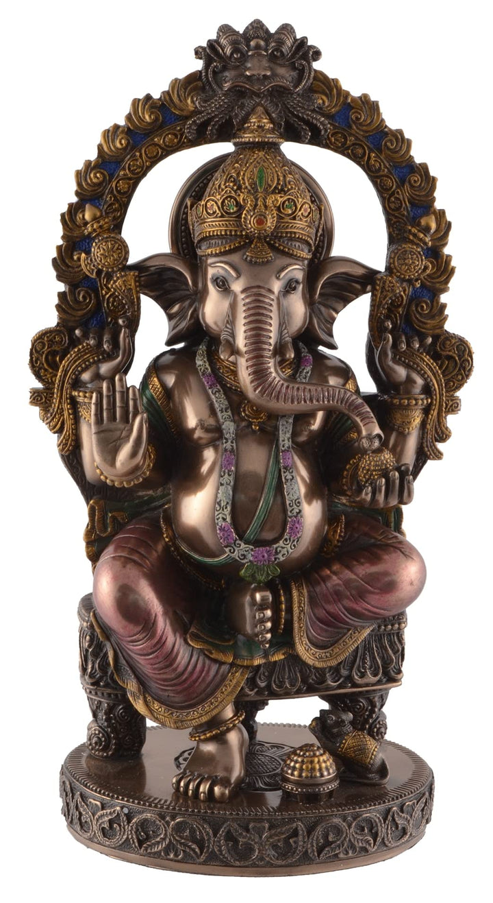 VOGLER Joh. Vogler GmbH Ganesha indischer Gott des Glücks - Tempelbogen sitzend bronziert by Verones