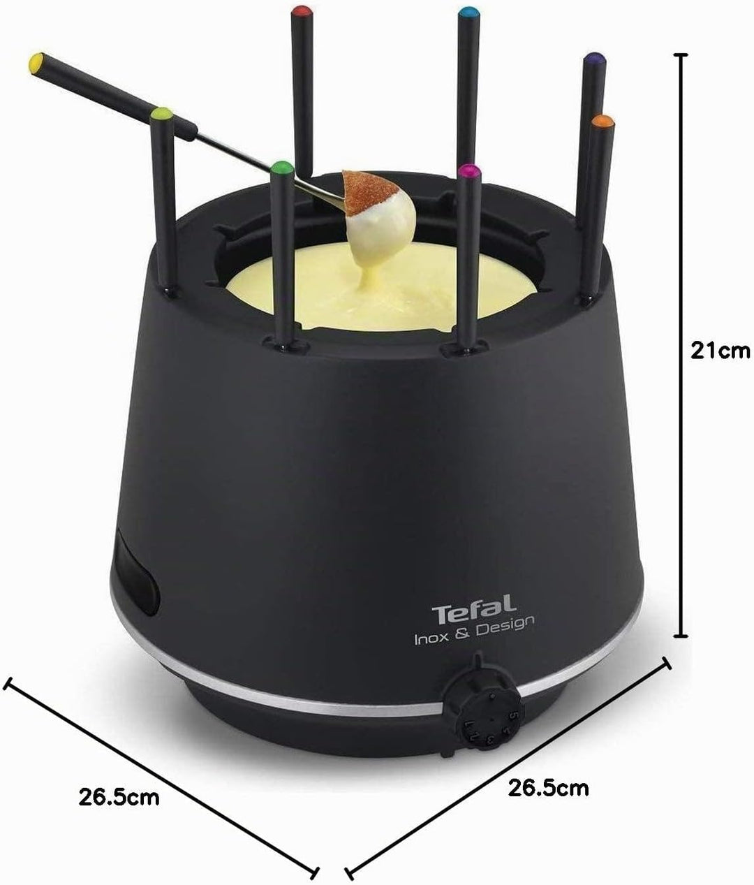 Tefal EF256812 Fondue aus Edelstahl &amp; Design mit isolierender Wand, 8 Gabeln, spülmaschinenfest und