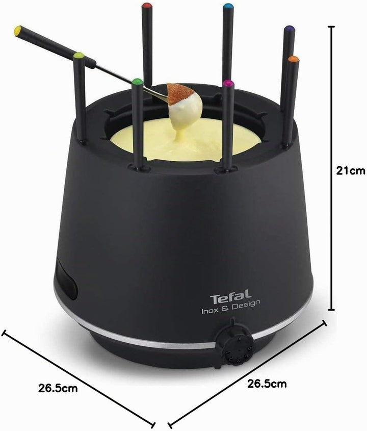 Tefal EF256812 Fondue aus Edelstahl &amp; Design mit isolierender Wand, 8 Gabeln, spülmaschinenfest und