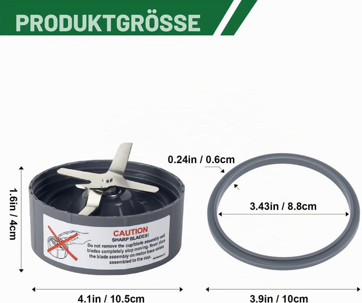 5 Stück Mixer-Ersatzteile Extraktorklinge und 900 ml Becher für NutriBullet 600 W und 900 W Serie, i