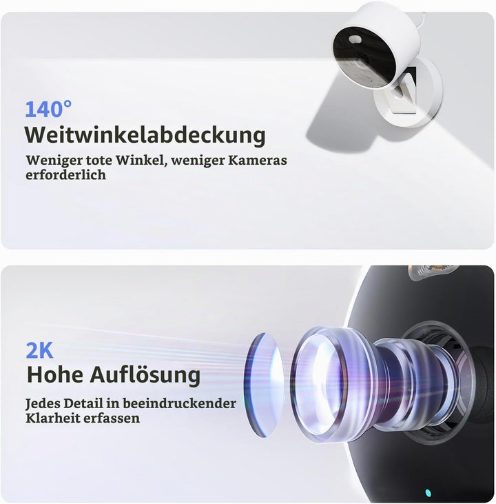 Aqara G100 2K Überwachungskamera Innen&amp;Aussen, Weiss, 2er-Pack Weiss 2 Pack, Weiss 2 Pack