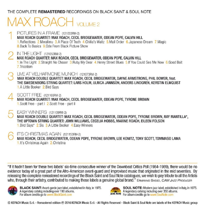 Max Roach Vol.2, Audio-CD