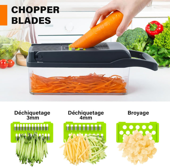 16 In 1 Gemüseschneider, Gemüse Schneider, Mandoline Gemüsehobel, Vegetable Chopper, Würfelschneider