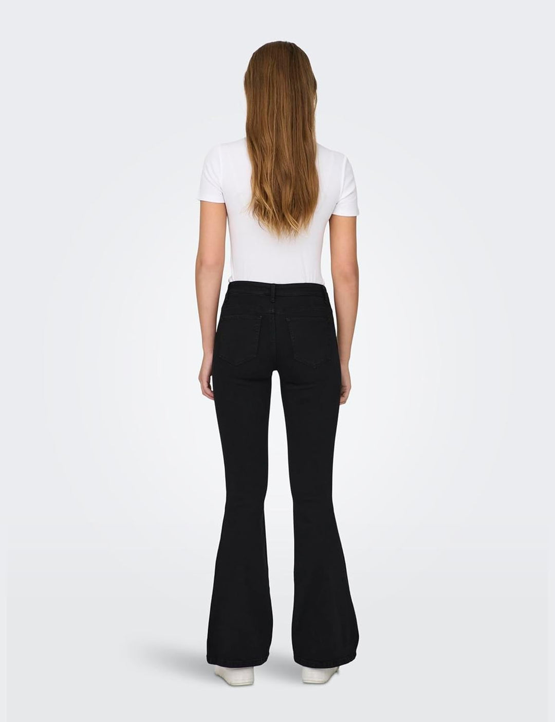 ONLY Female Schlaghosen-Jeans ONLREESE Mittlere Taille Flared Jeans 26W / 32L Black Denim, 26W / 32L