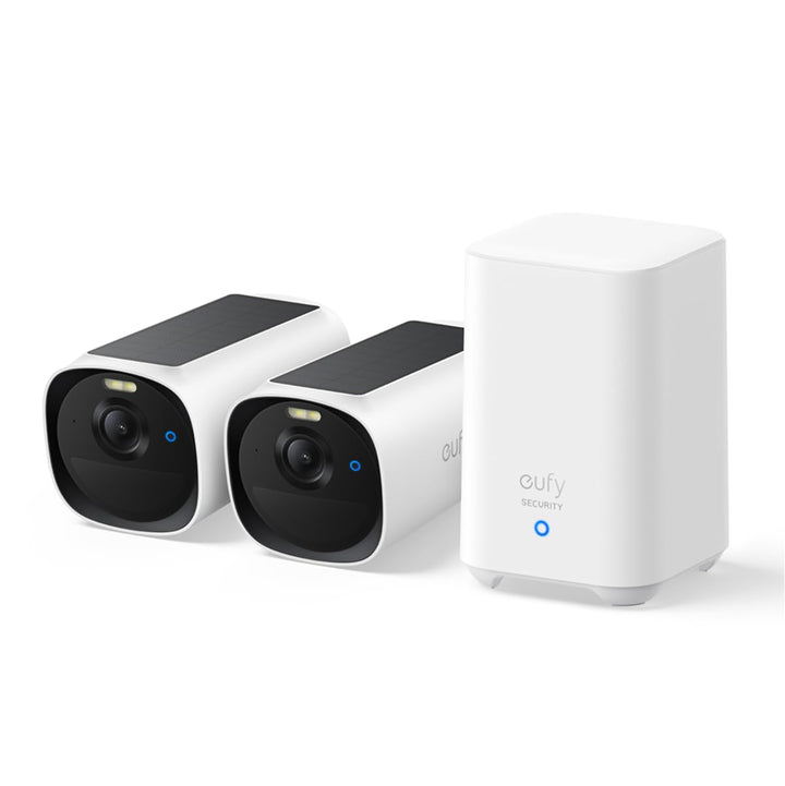 eufy Security eufyCam E40 2-Kamera-Set mit Homebase 2, kabellose 2K Solarkamera für aussen, mit inte