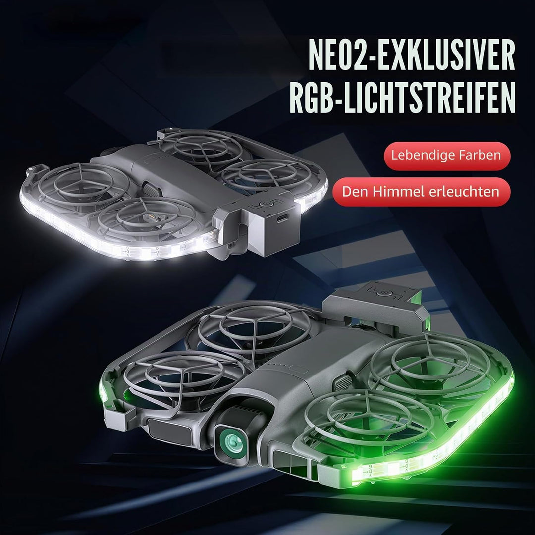 LED-Lichtstreifen Propeller Guard für DJI Neo 2 Zubehör, RGB Mehrfarbige Durchfluss Nacht Flug Licht