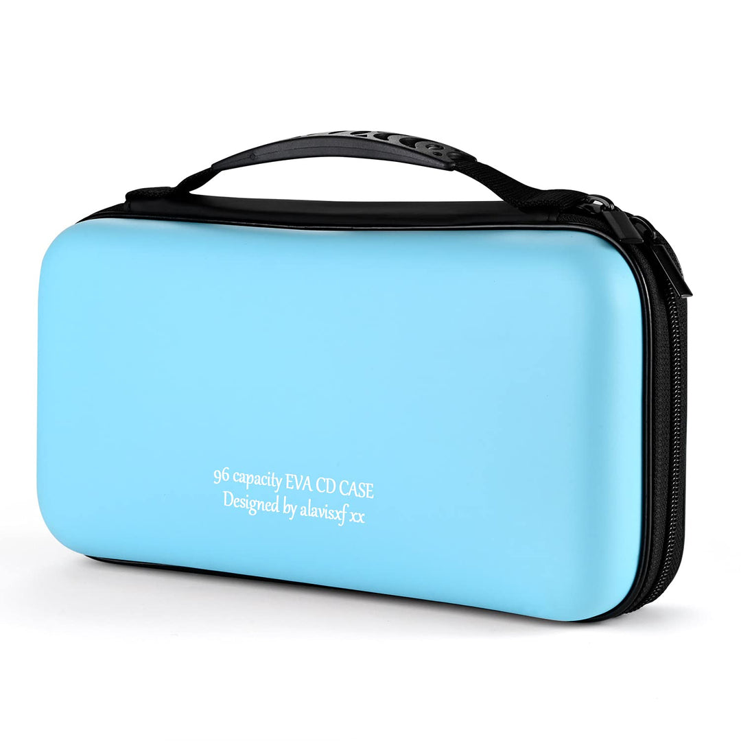 CD Tasche, 96 Kapazität Hart Eva Blu-ray CD-Brieftasche Doppelreissverschluss Handschlaufe Tragbare