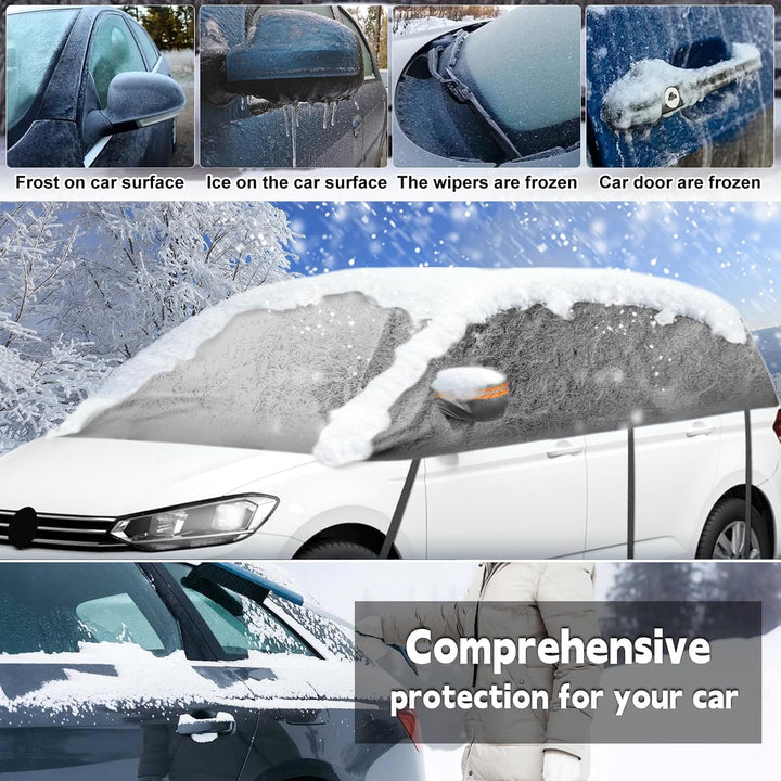 Autoabdeckung Wasserdicht Ersatz für VW Touran 2015-2024, Sonnenfest Hälfte Autoabdeckung, Halbgarag