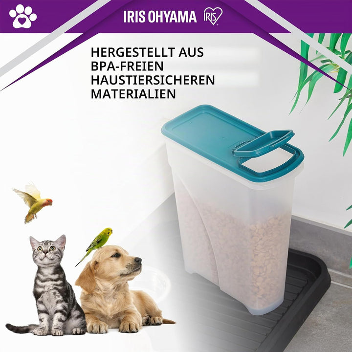 Iris Ohyama, Luftdichte Hundefutterbox, 7 l/3,5 kg, blau, Deckel mit luftdichtem Verschluss, Kunstst