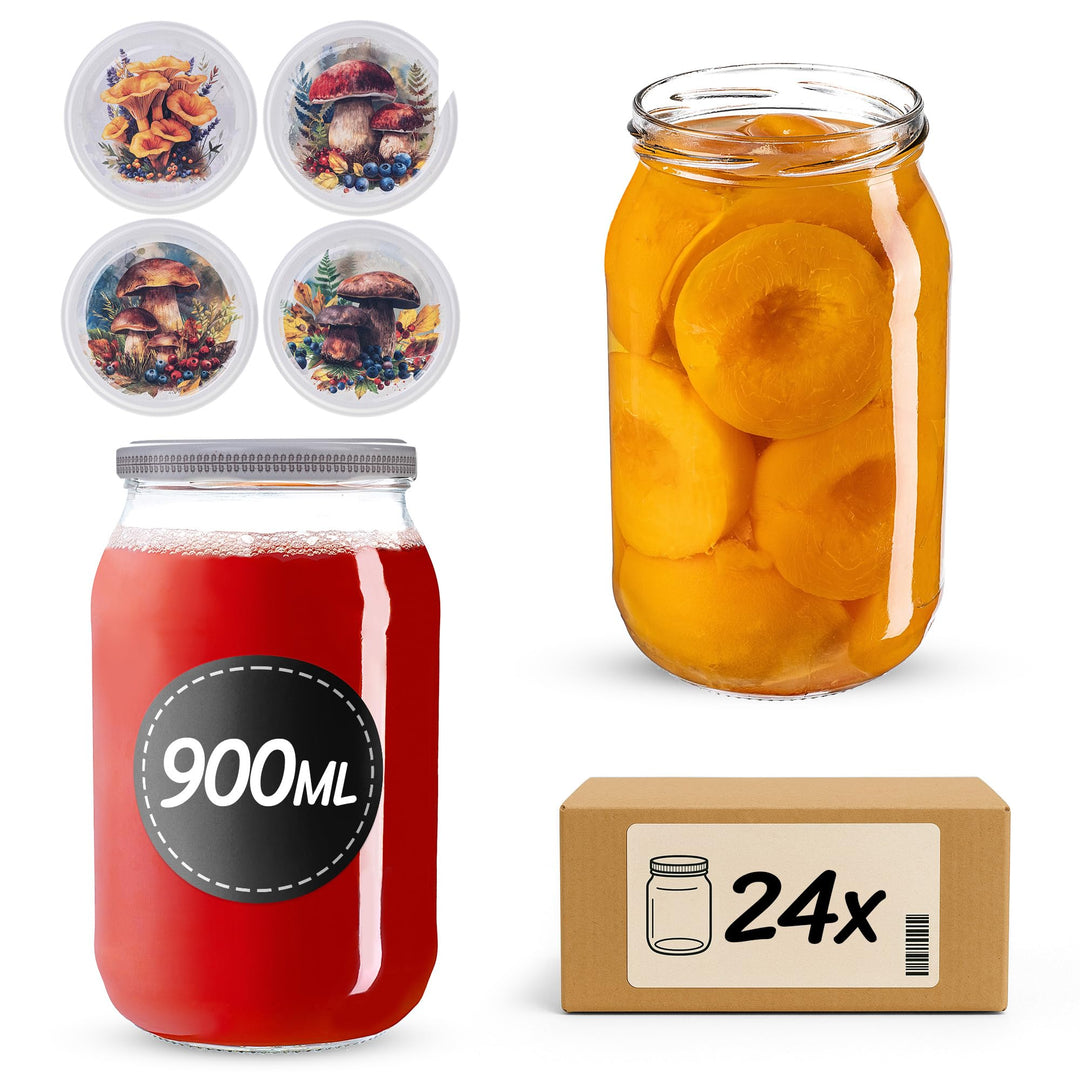 KADAX Einmachgläser 900ml TO82, Grosse Sturzgläser mit Schraubdeckel, Einkochgläser Fermentierglas f