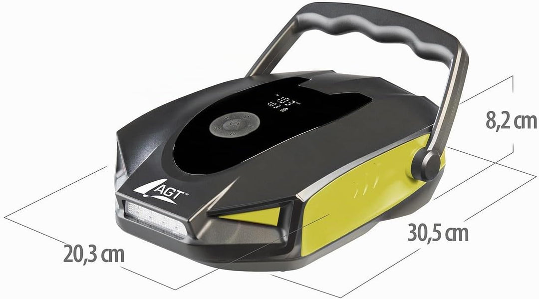 AGT SUP Akku Pumpe: 2in1-Akku-Kompressor- &amp; Schlauchboot-Pumpe, 50 psi /3,4 bar, 12V / USB (Luftpump