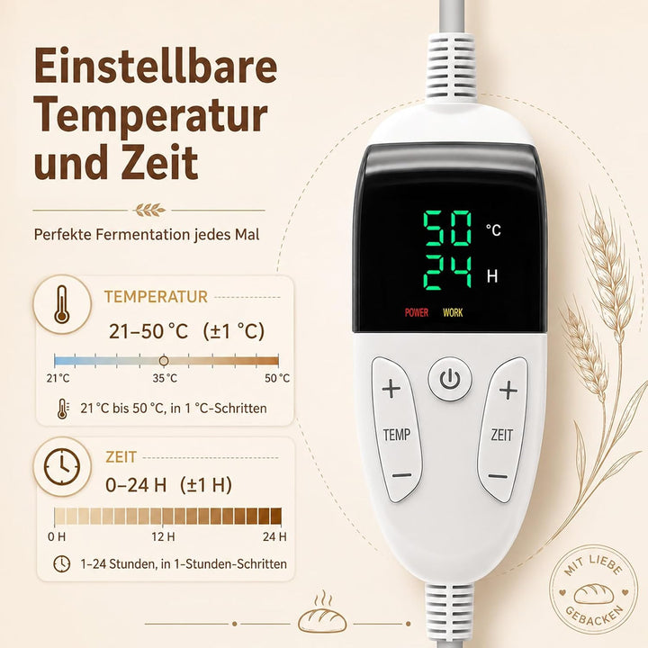 Brot Gärbox 21–50℃ Temperaturregelung, 24H Timer