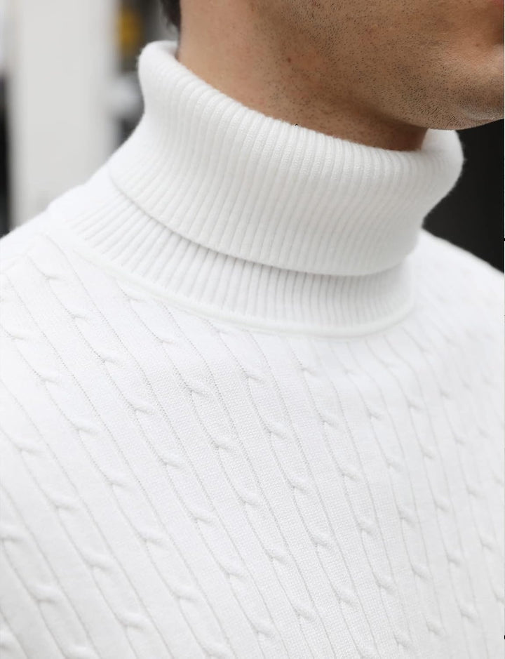 AIDEAONE Rollkragenpullover Herren Stehkragenpullover Winter Pullover Rollkragenstrickpullover Rollk
