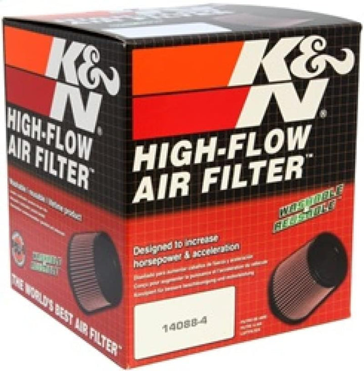 K&amp;N RP-4980 KFZ und Motorrad universeller Luftfilter mit Kohlefaser-Deckel, Rot