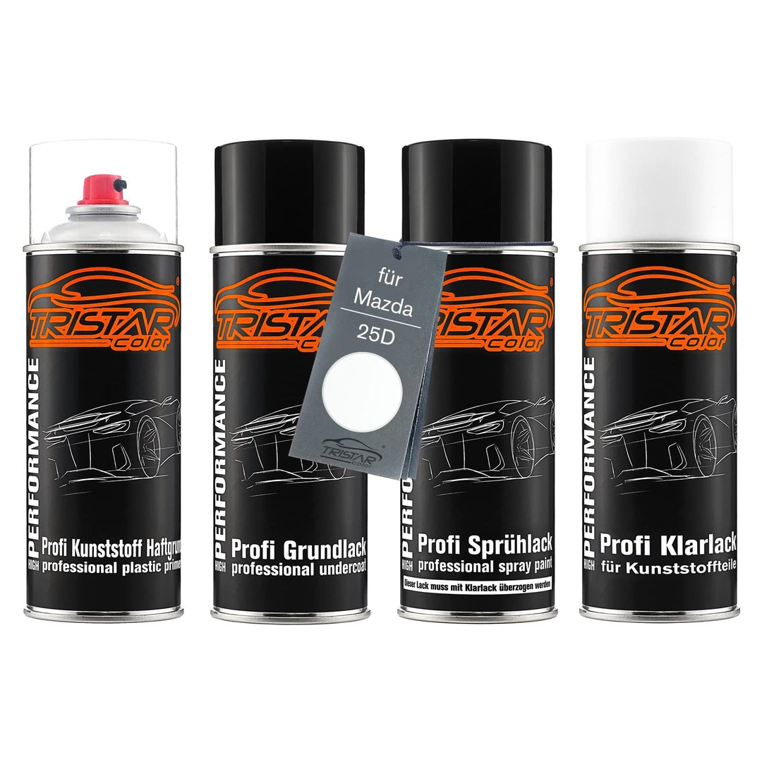 TRISTARcolor Autolack Spray Kunststoff für Mazda 25D Snowflake White Perl