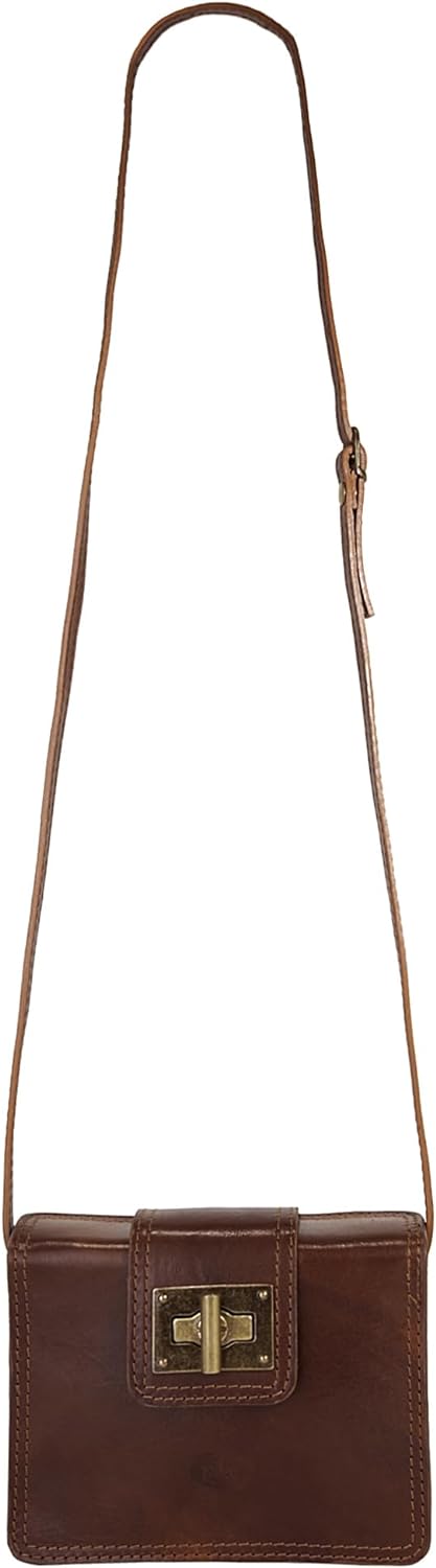 piké Umhängetasche braun echt Leder Damen - 016417