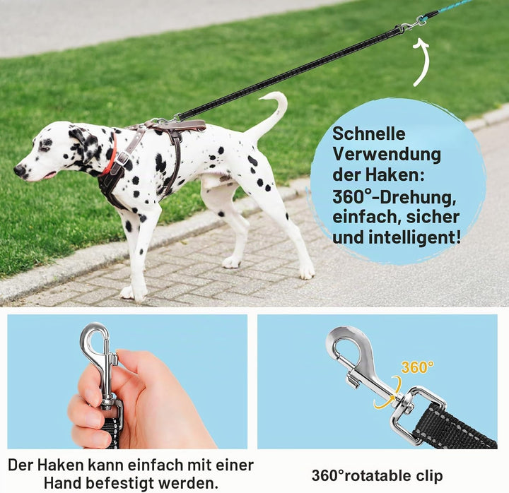 Aystkniet Bungee Schleppleine für Hunde 3M 5M 9M 10M 15M 20M 30M, Schockabsorbierende Hundeleine mit