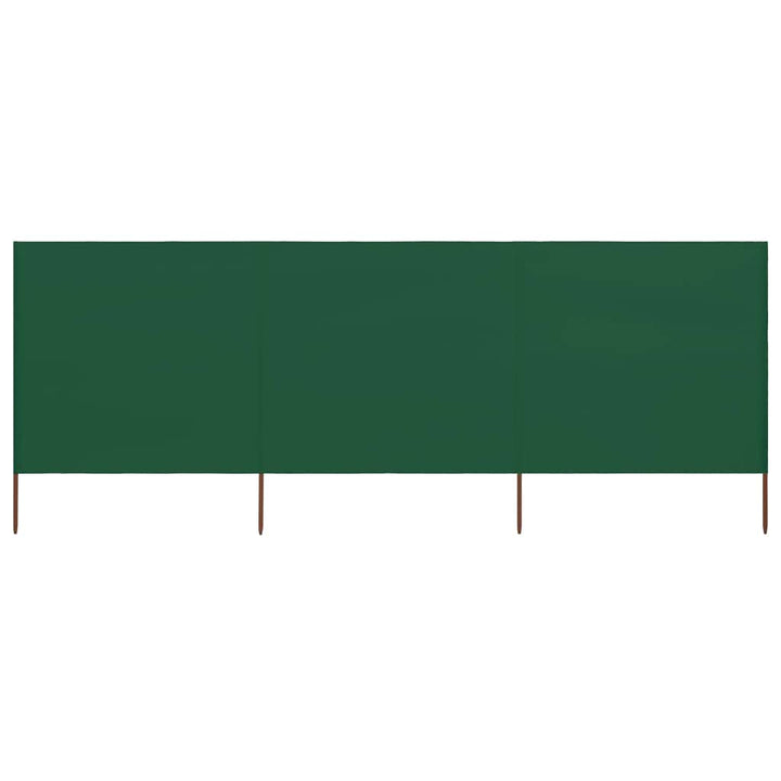 Rantry Windschutz, Strandwindschutz, Windschutz für Camping, 3 Paneele, grüner Stoff, 400 x 80 cm, S