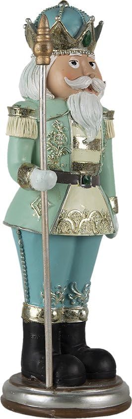 Clayre &amp; Eef 6PR4754 Weihnachtsdeko Standbild Nussknacker Blau 11x10x32 cm