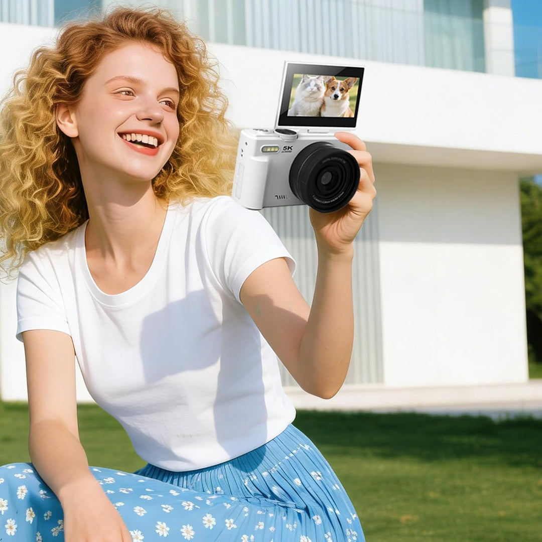 Digitalkamera mit Klappdisplay 5K Video Autofokus für Vlogging Reisen