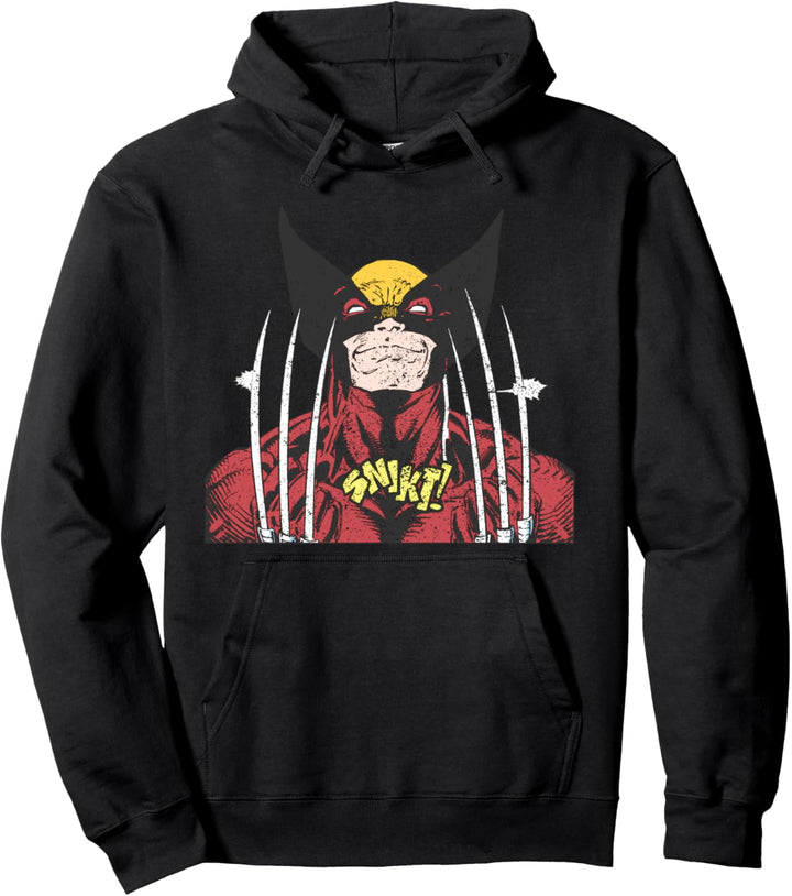 Marvel X-Men Wolverine Classic Comic Snikt Vintage Pullover Hoodie