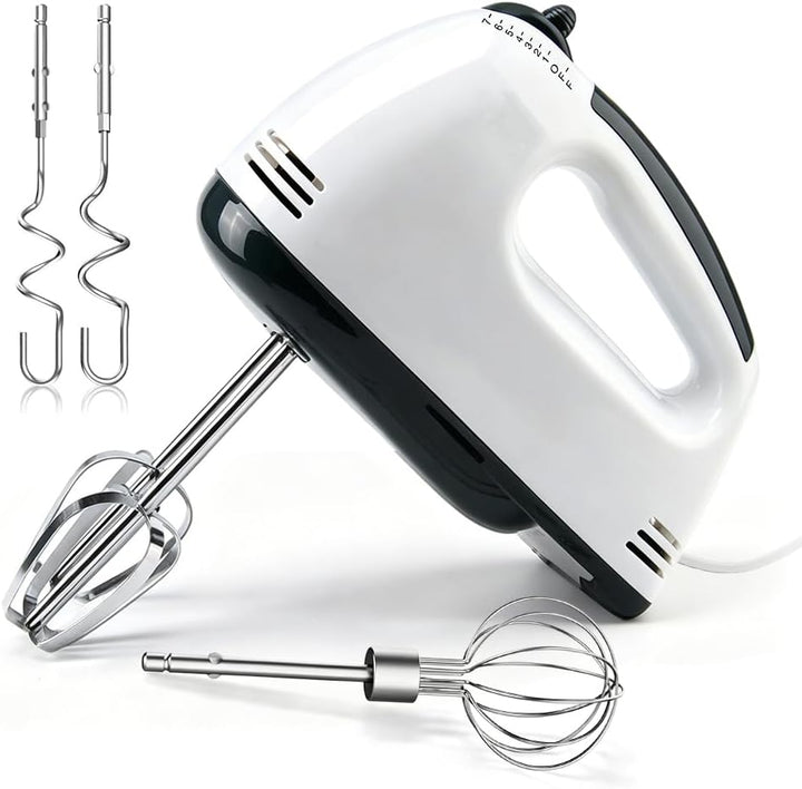 Elektrischer Handmixer Elektrisch, 5 Drehzahl Einstellbarer Küchenmixer Handrührgerät, 304 Edelstahl