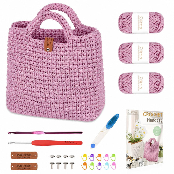 Chingcoo Häkelset für Anfänger - Crochet Set mit Häkelnadel 4,5mm Strickanleitung 5mm Dicke Wolle zu