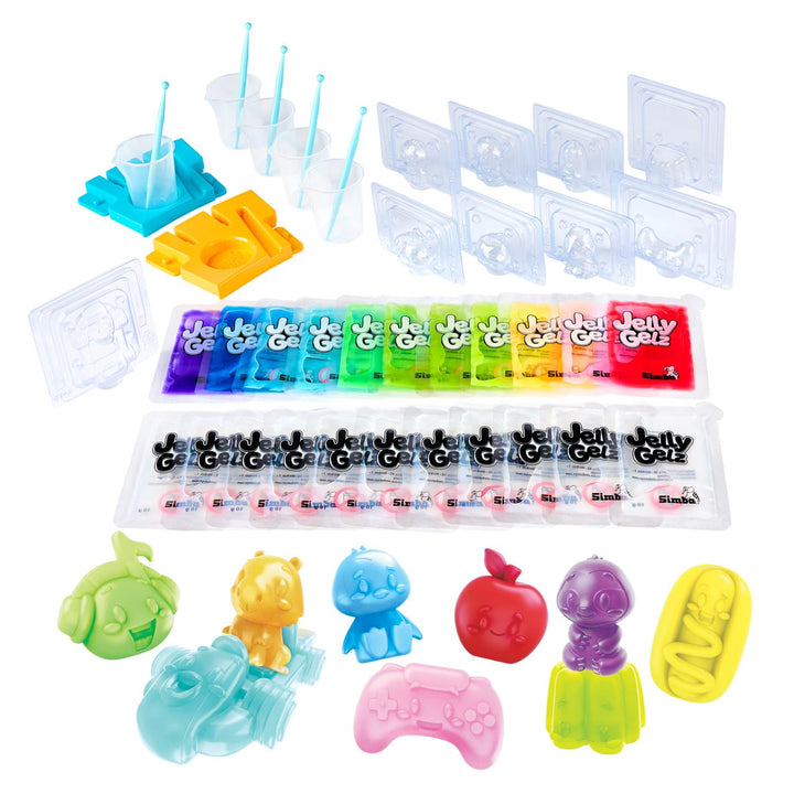 Simba Jelly Gelz Lifestyle Deluxe Set – DIY Gel Figuren Set mit 2 Stationen, Gel &amp; Formen für 7 Figu