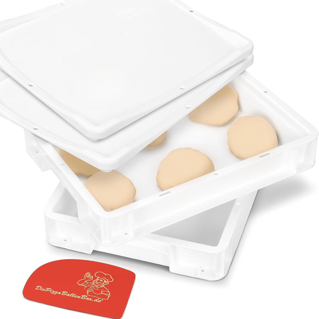 RoyalFay Pizzaballenbox Made in Germany lebensmittelecht 30x40x8 cm (2 Boxen mit 2 Deckeln (Doppelpa