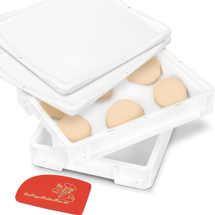 RoyalFay Pizzaballenbox Made in Germany lebensmittelecht 30x40x8 cm (2 Boxen mit 2 Deckeln (Doppelpa