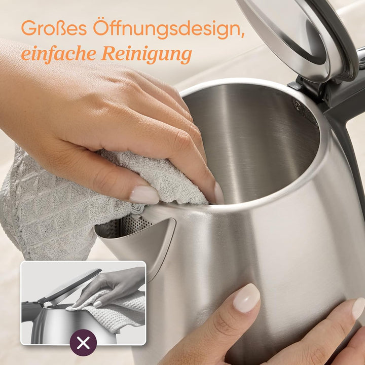 COSORI Wasserkocher Edelstahl, BPA frei, 1,7 L, Strix-Technologie, kocht in 3 Minuten, 2200W, Grosse