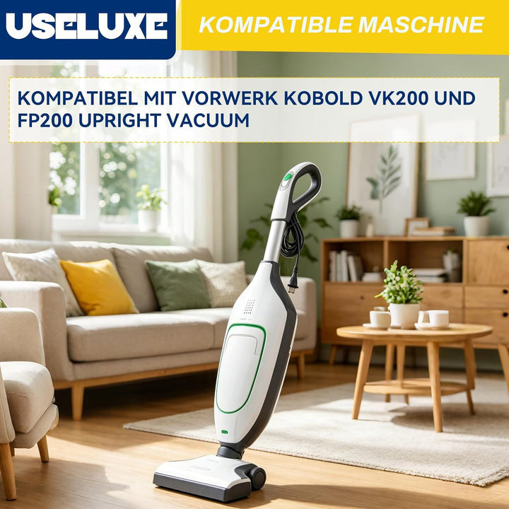 12 Stück VK200 Staubsaugerbeutel und 4 VK200 Fliter für Vorwerk VK200 FP200, aus Vliesstoff vk200 ba